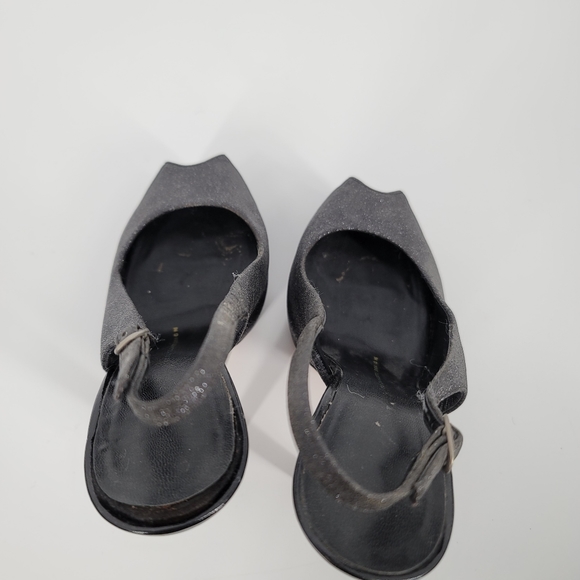 Giuseppe Zanotti Monro Black Glitter Platform Slingback Pumps Size 35.5 - Picture 6 of 13